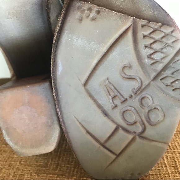 A.S.98 Women's Leather Ankle Brown Boots EUR 40 US Sz 9 3” Block Heel - Picture 5 of 11